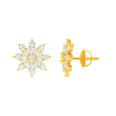 22k Yellow Cubic Zirconia Studs Fancy Earrings with gold weight of 5.73g